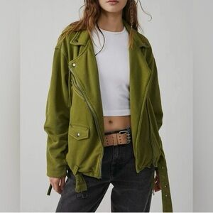 We The Free Rebel Knit Oversized Moto Jacket Size M.